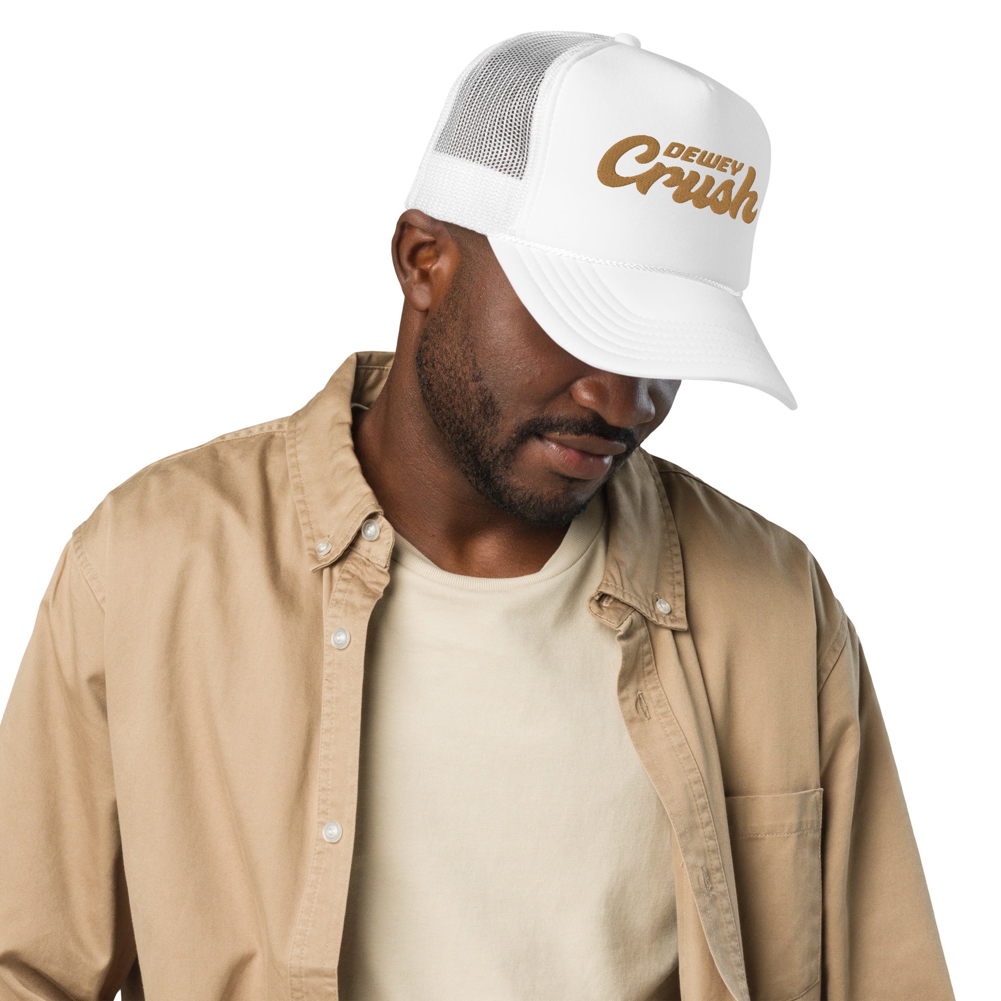 Dewey Crush Foam Trucker Hat - White